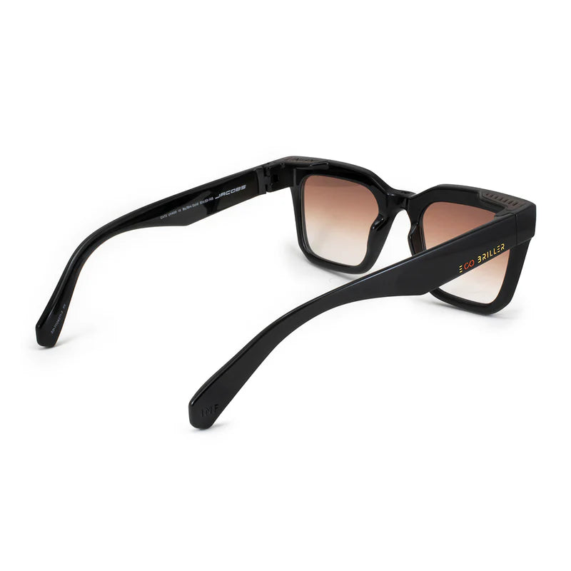 Jacobs Eco Briller - Black Shiny - Brown Gradient Lens