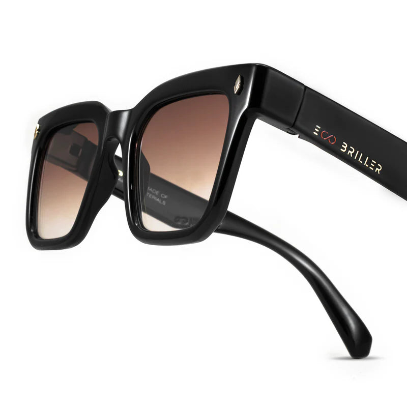 Jacobs Eco Briller - Black Shiny - Brown Gradient Lens