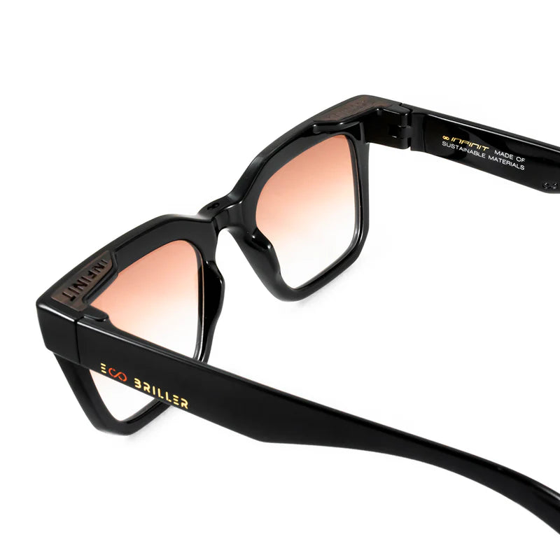 Jacobs Eco Briller - Black Shiny - Brown Gradient Lens