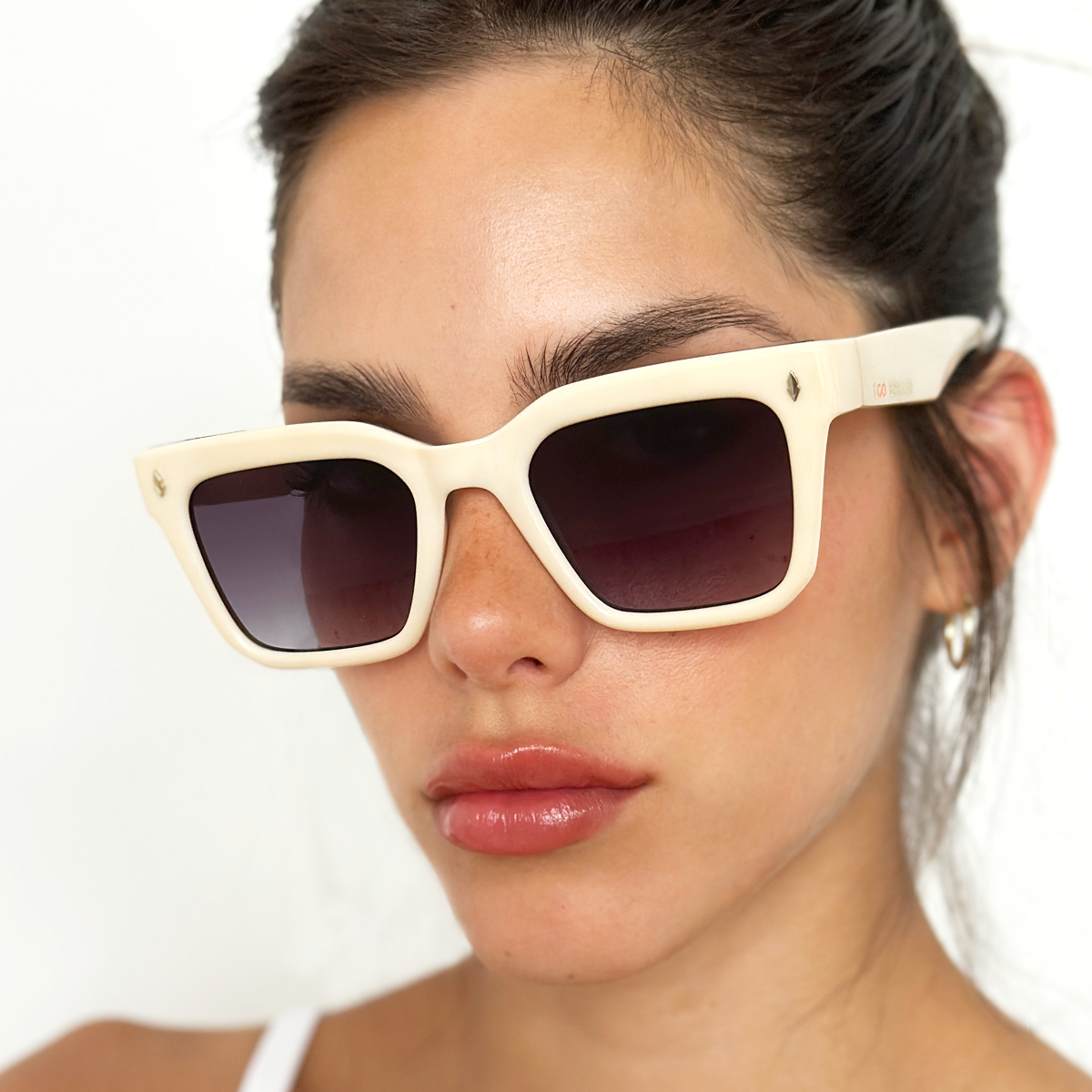 Jacobs Eco Briller - Bone - Smoke Gradient Lens