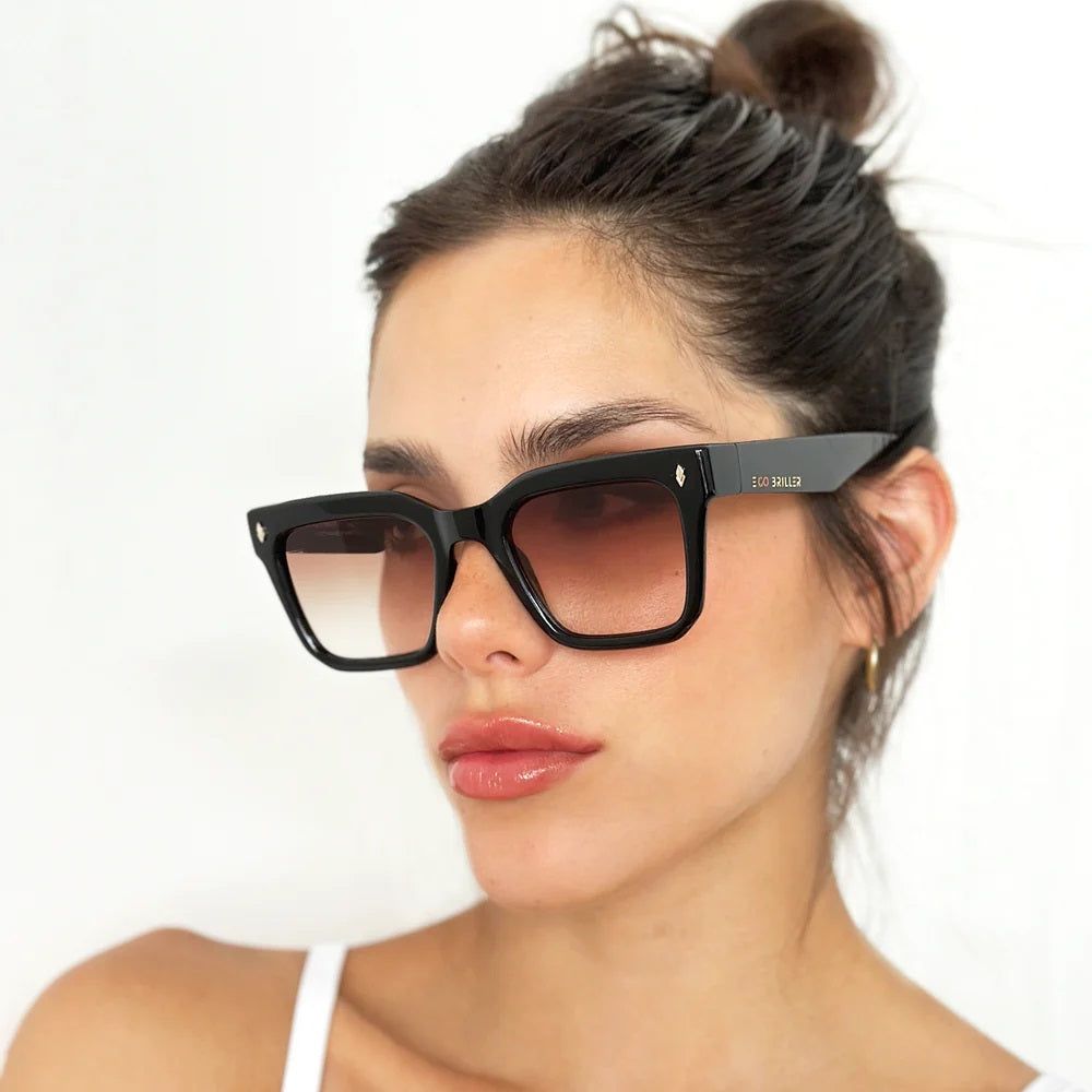 Jacobs Eco Briller - Black Shiny - Brown Gradient Lens