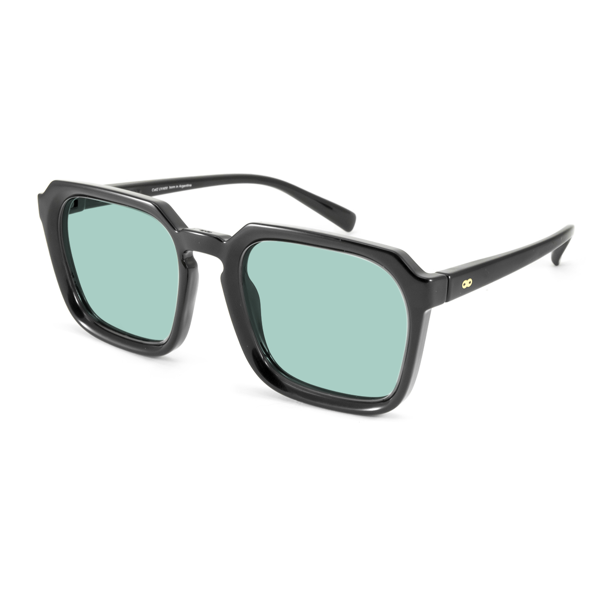 Monaco - Black Shiny - Turquoise Lens