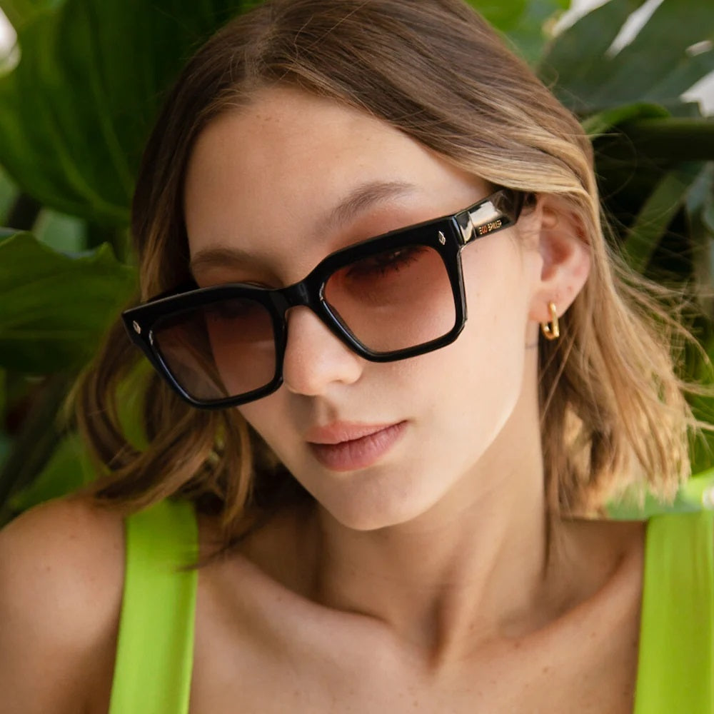 Jacobs Eco Briller - Black Shiny - Brown Gradient Lens