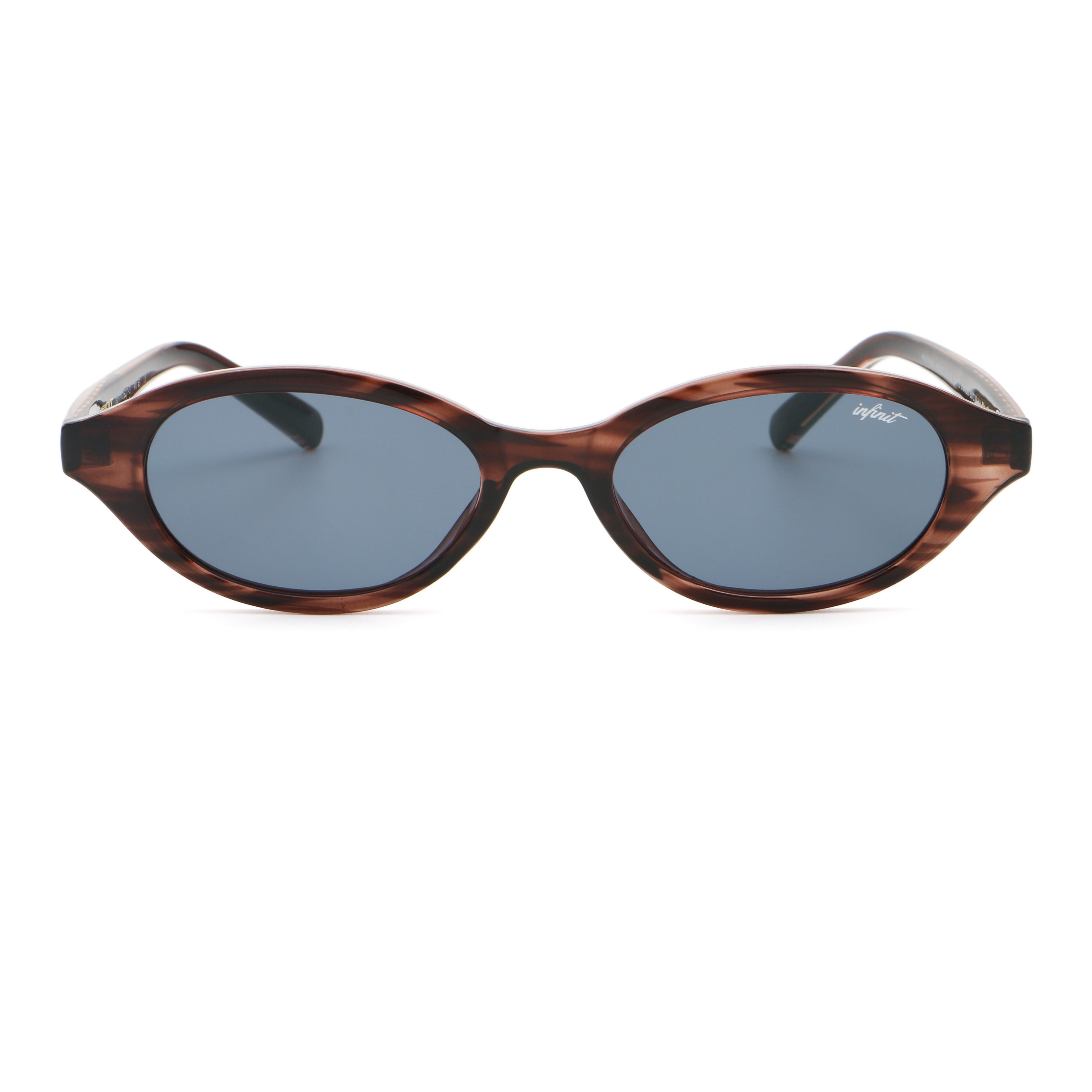 Brigitte - Havana Wood - Blue Lens