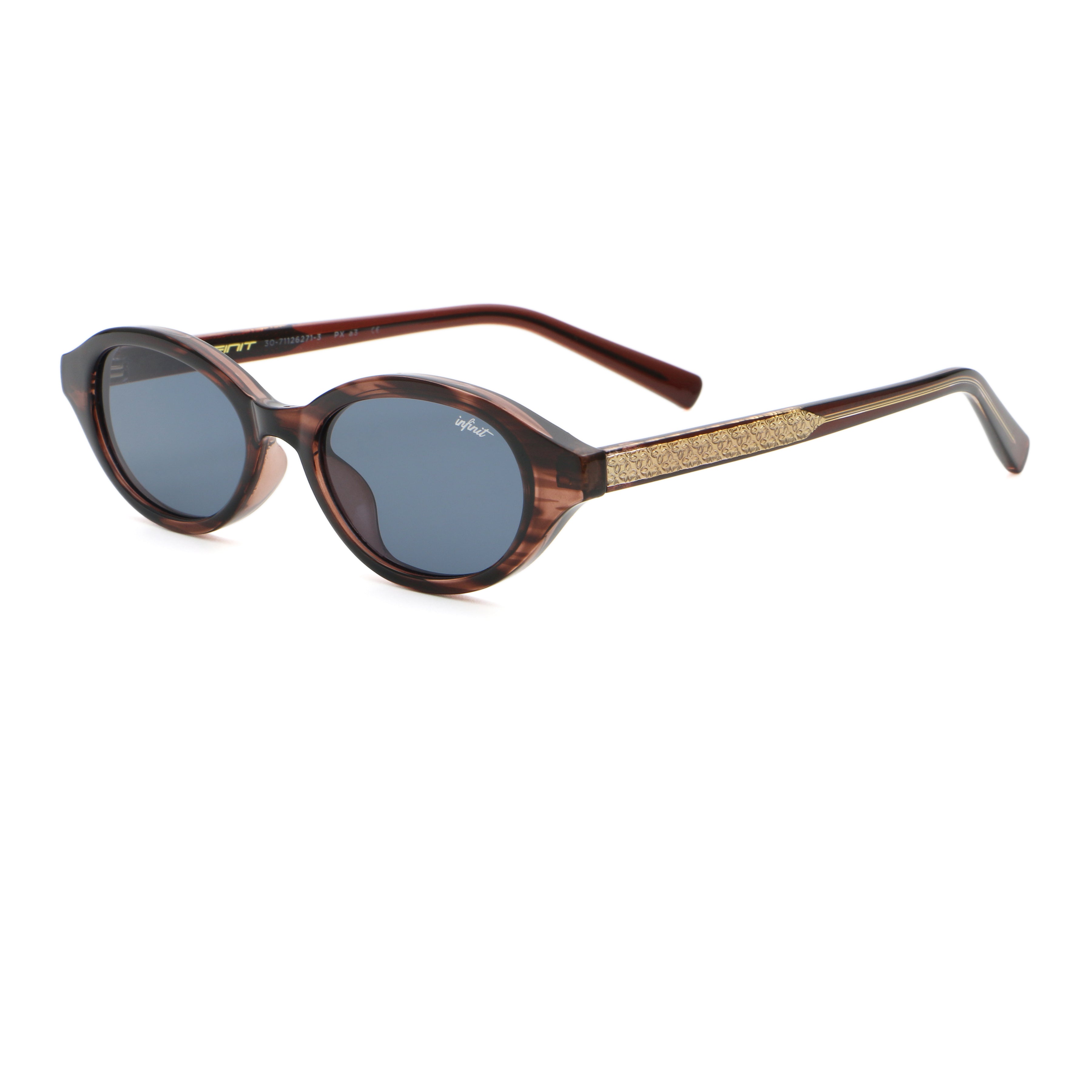 Brigitte - Havana Wood - Blue Lens