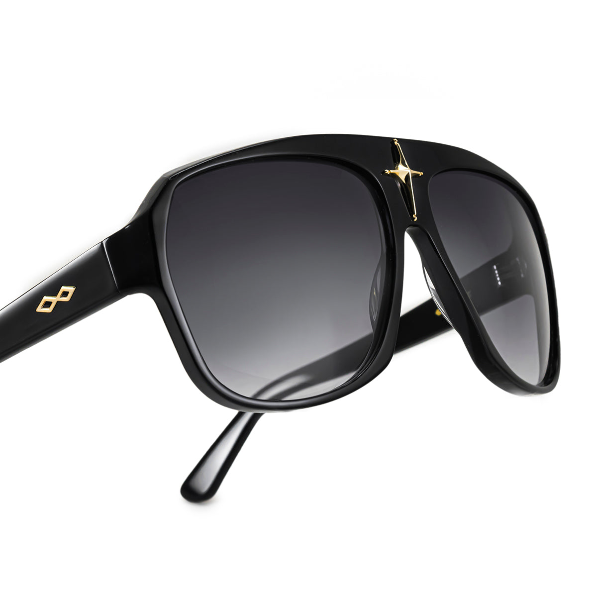 CRUZ - BLACK SHINY SMOKE GRADIENT - Detail view - INFINIT Eyewear