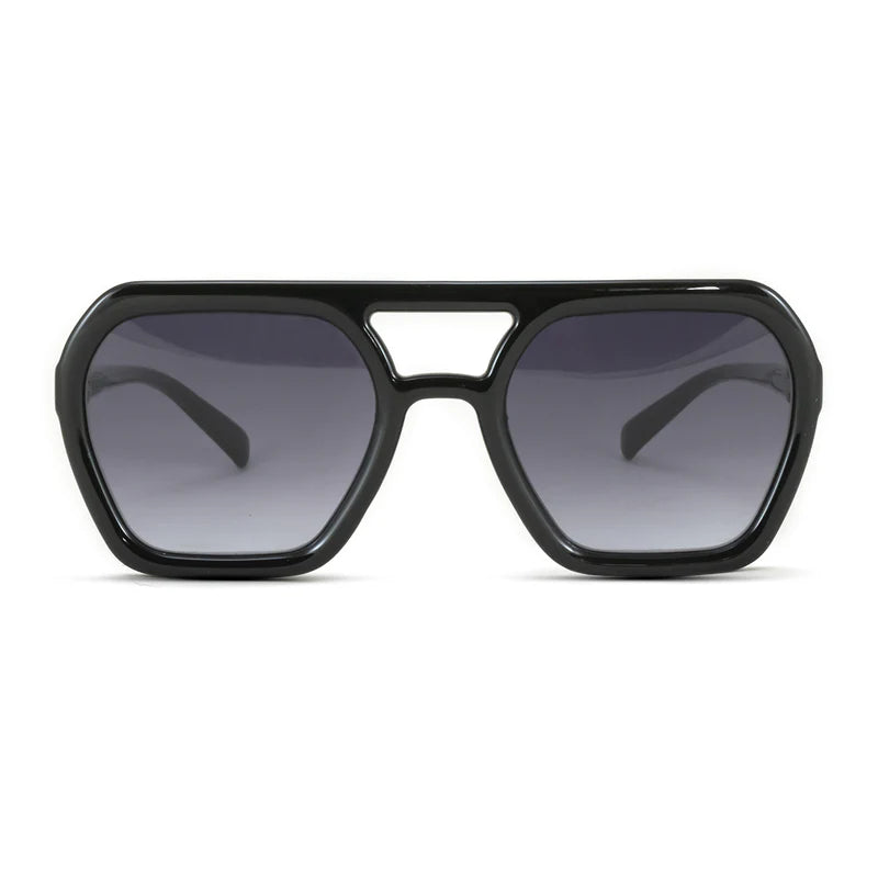 Lyon Sunglasses - Black Shiny - Grey Gradient Lens | Infinit display picture 1