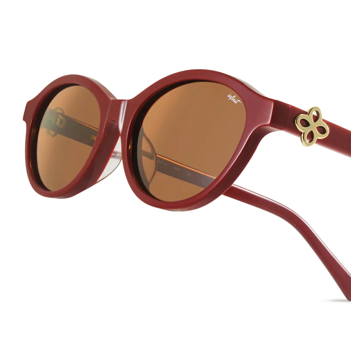 Naomi - Burgundy - Brown Lens