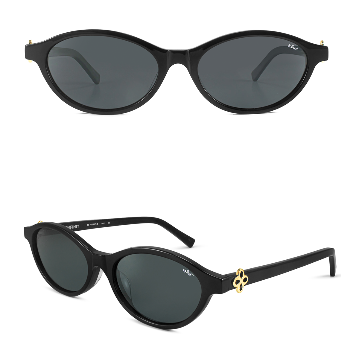 Naomi - Glossy Black - Gray Gradient Lens