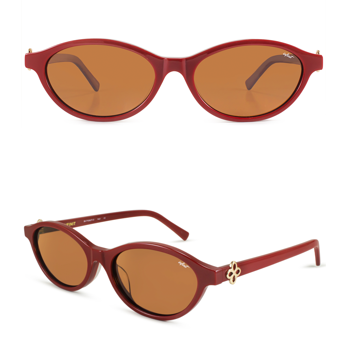 Naomi - Burgundy - Brown Lens