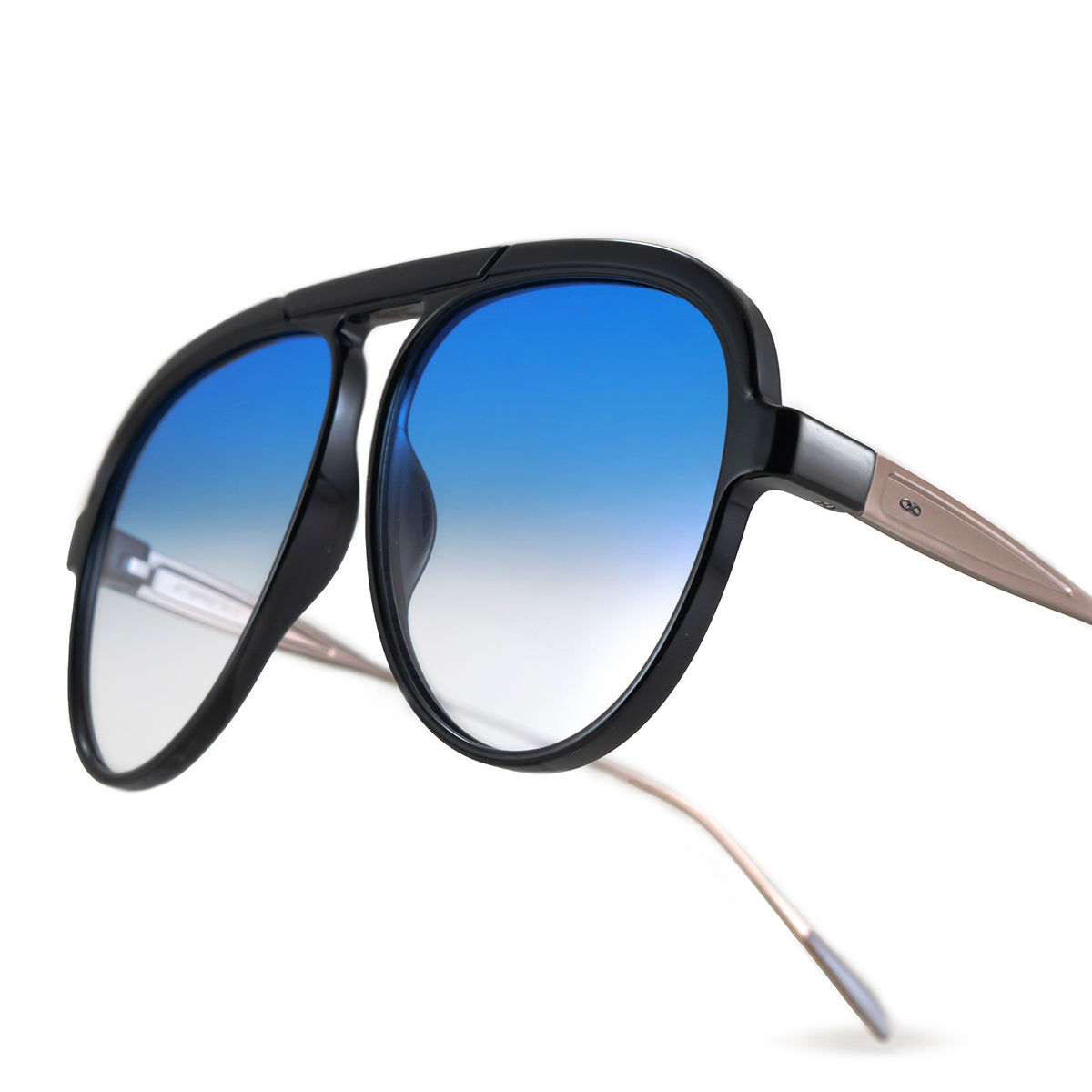 Paris Sunglasses - Black Shiny - Blue Gradient Lens | Infinit