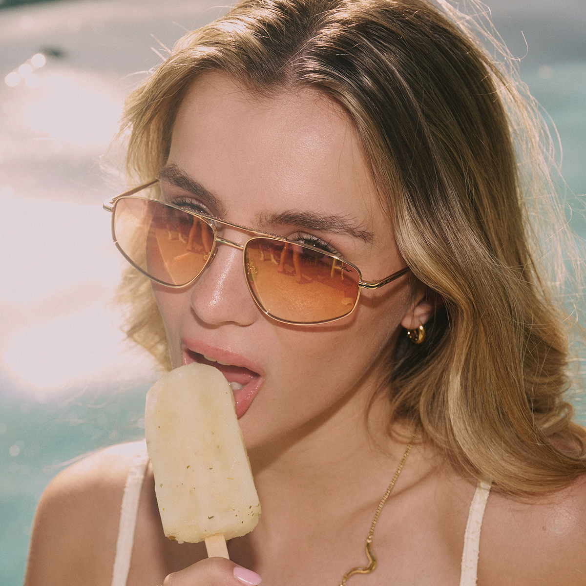 Pierre - Gold Gold - Orange Degraded Lens