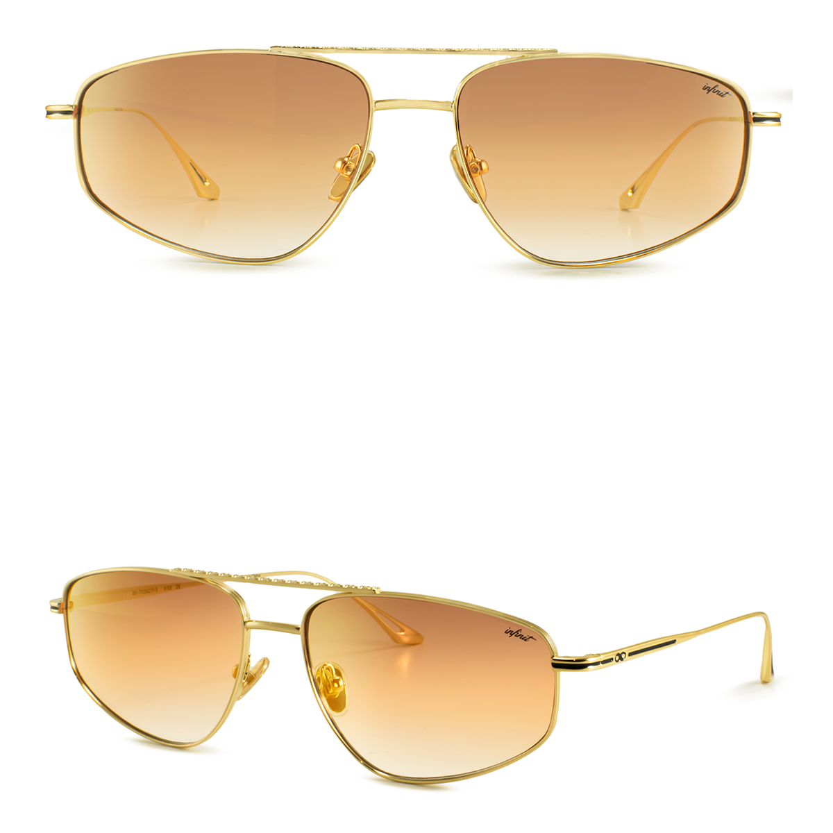 Pierre - Gold Gold - Orange Degraded Lens