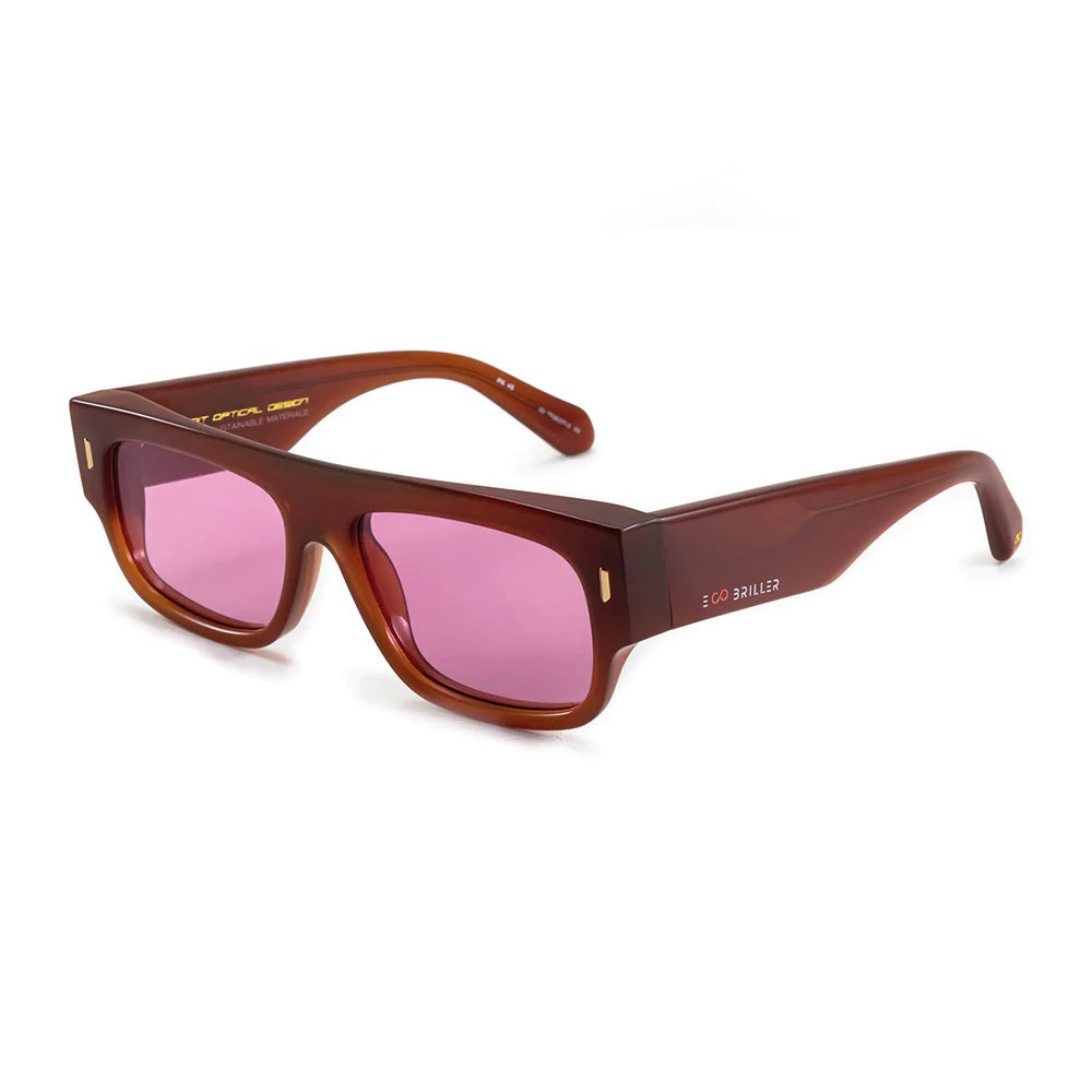 Glasgow Eco Briller - Brown - Pink Lens