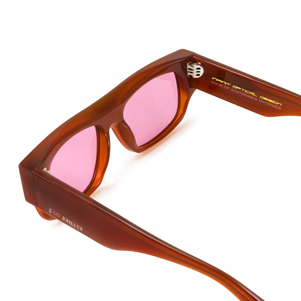 Glasgow Eco Briller - Brown - Pink Lens