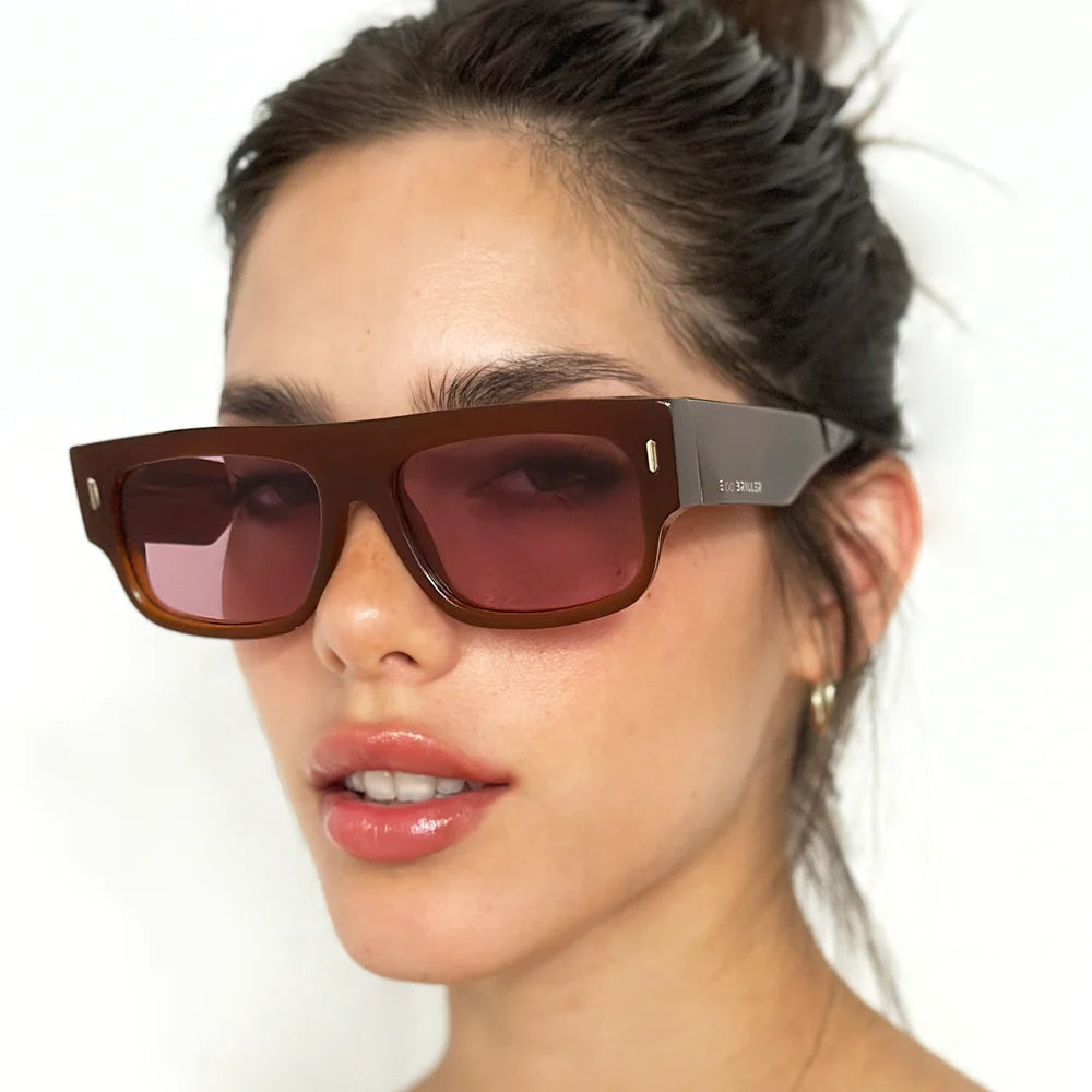Glasgow Eco Briller - Brown - Pink Lens