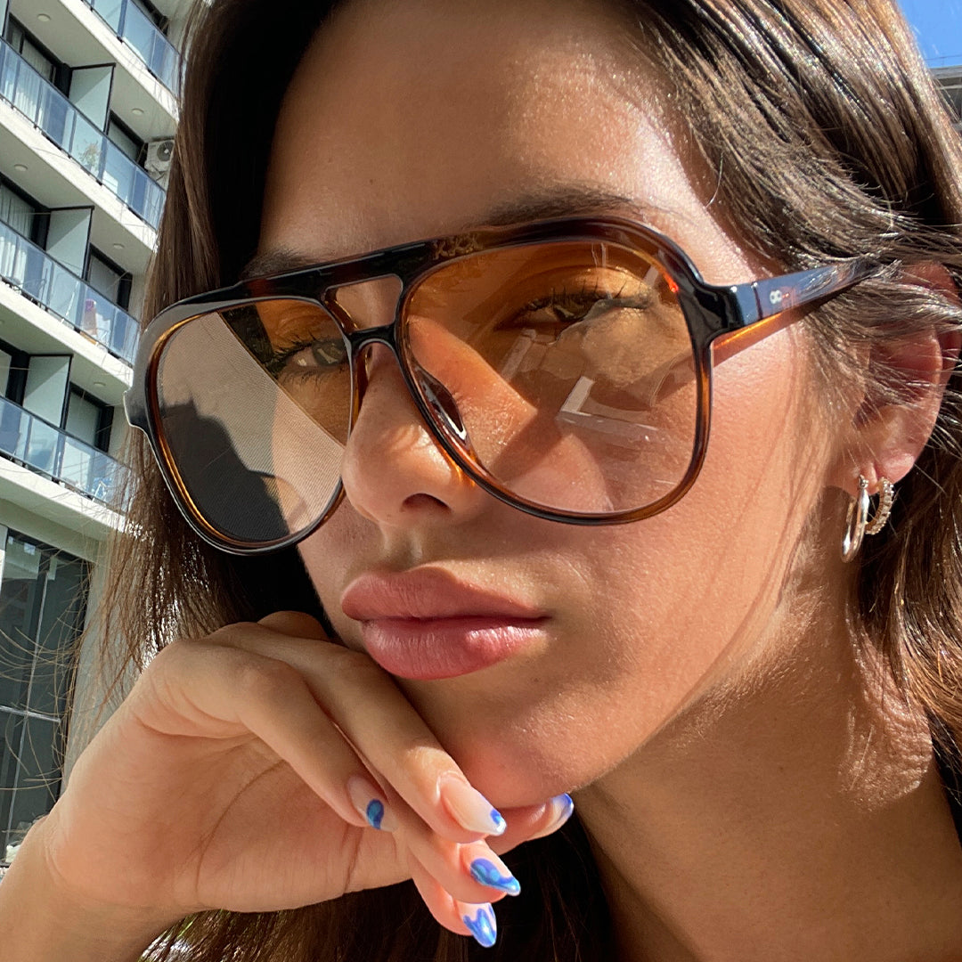 Triple XXX - Tortoise - Orange Gradient Lens