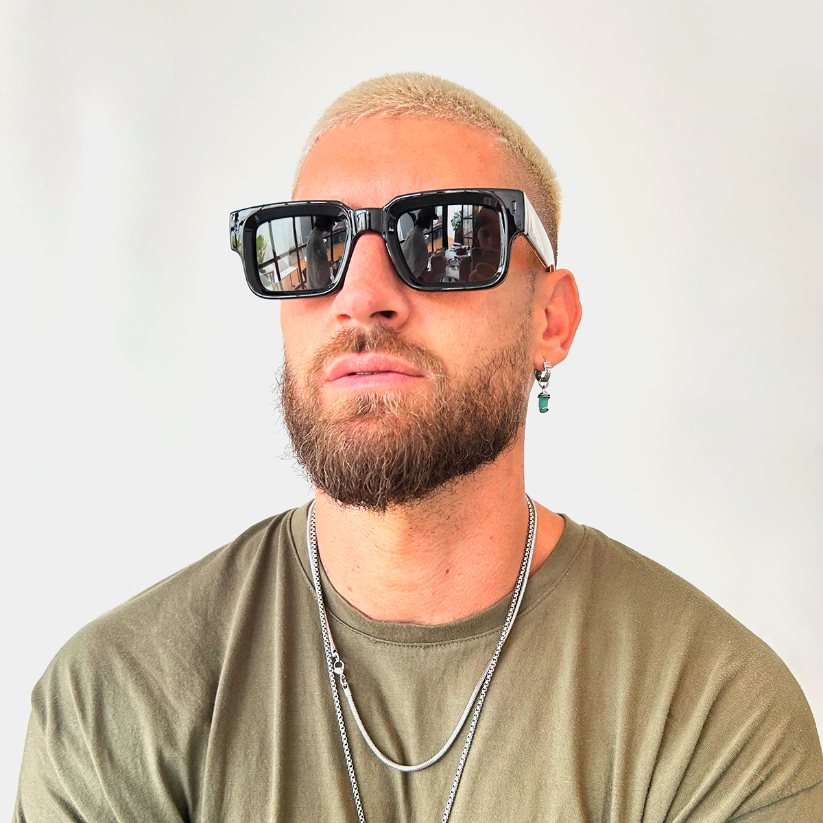 Exclamation - Black Shiny Tortoise - Green Polarized Lens