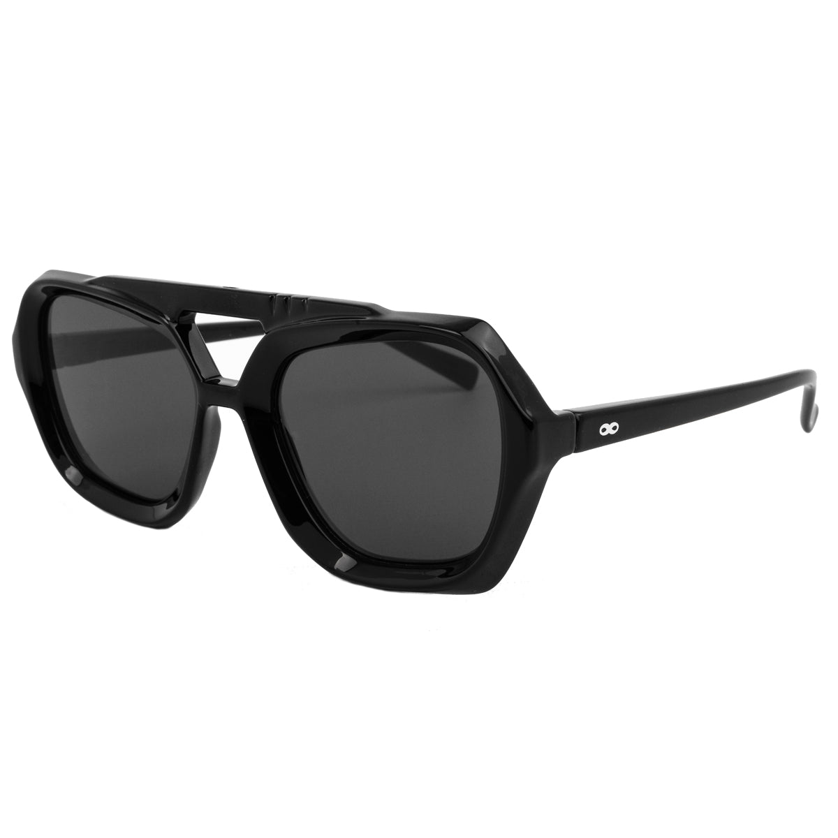 Tiger - Black Shiny - Grey Polarized Lens