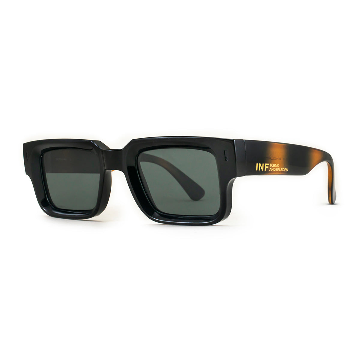 Exclamation - Black Shiny Tortoise - Green Polarized Lens