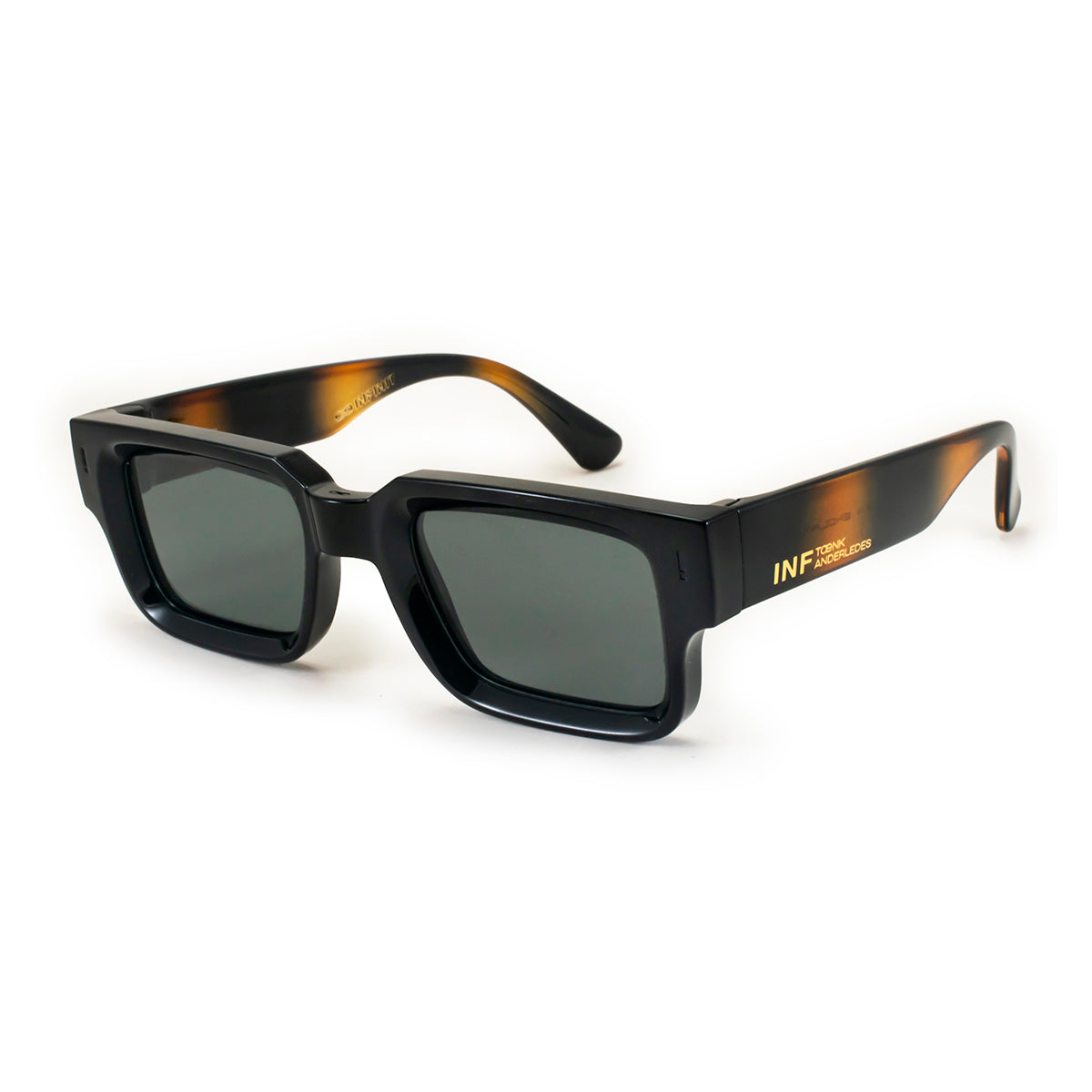 Exclamation - Black Shiny Tortoise - Green Polarized Lens
