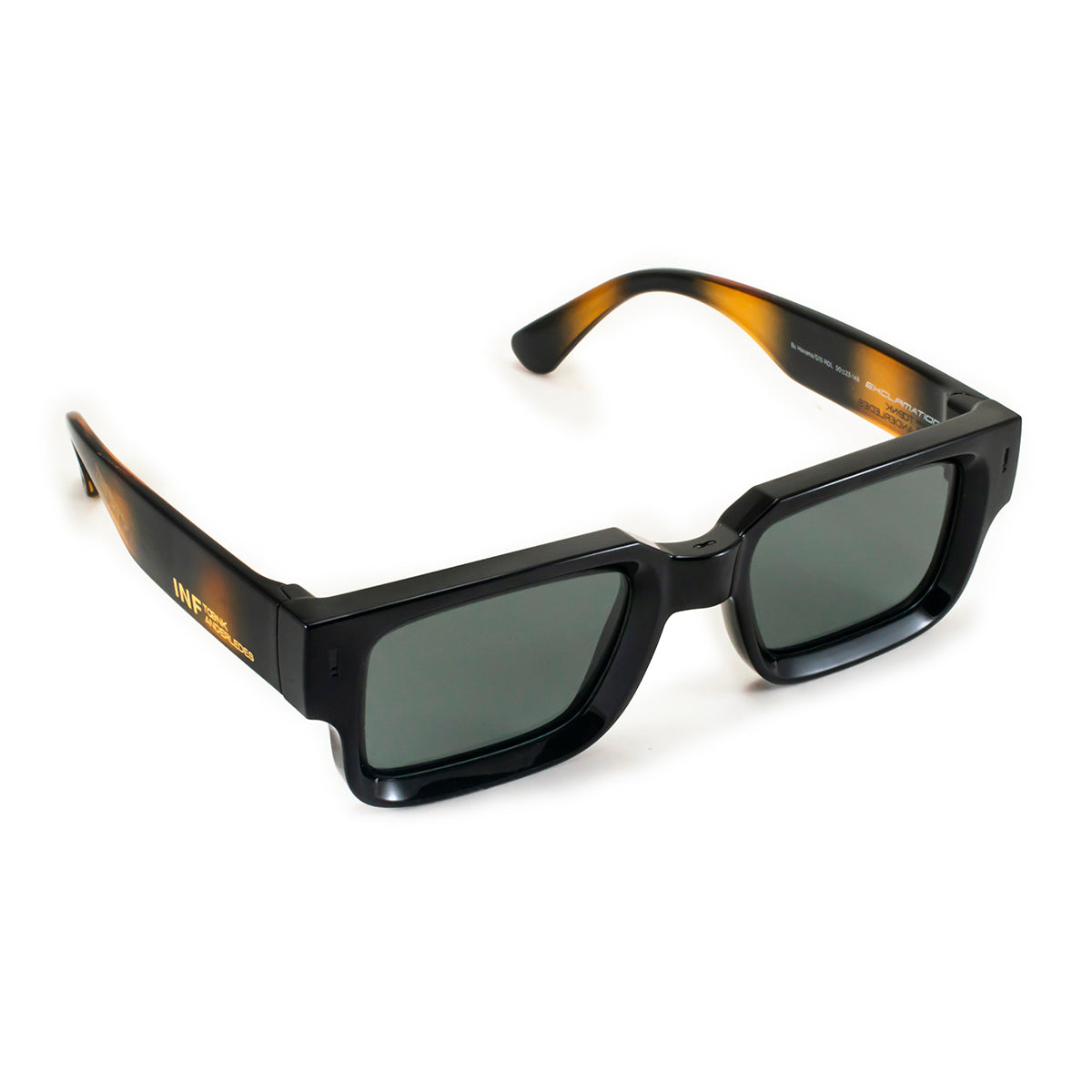 Exclamation - Black Shiny Tortoise - Green Polarized Lens