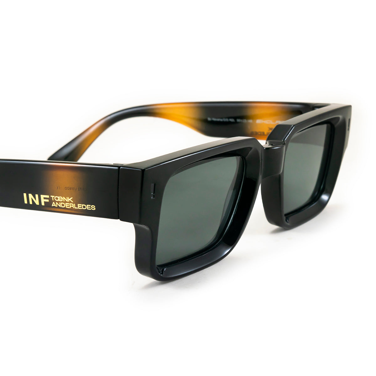 Exclamation - Black Shiny Tortoise - Green Polarized Lens