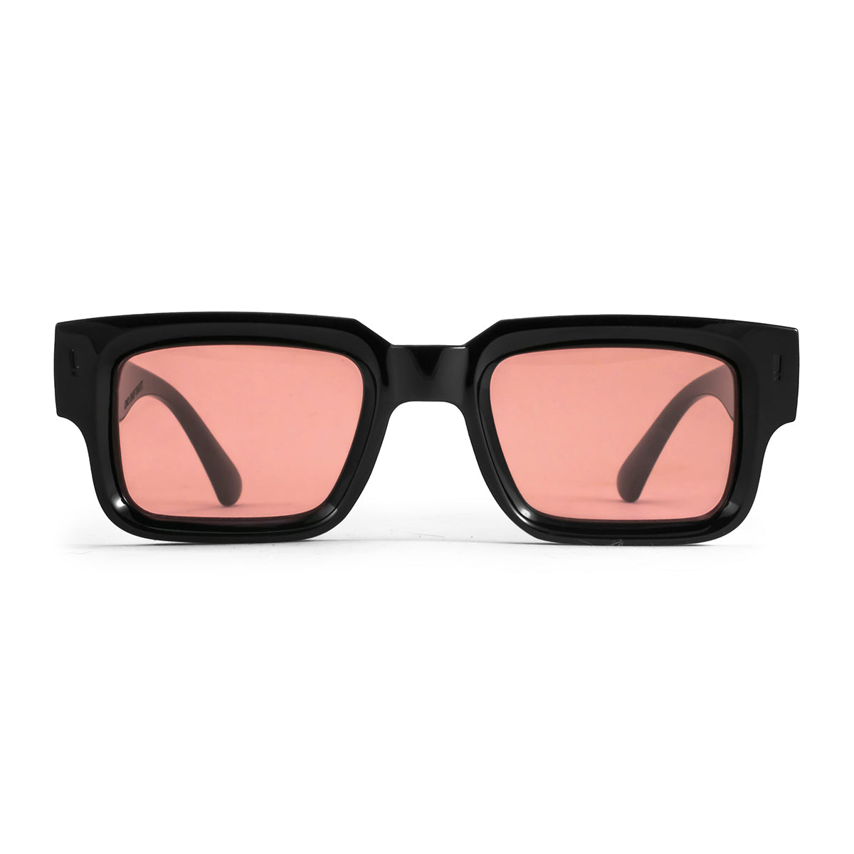 Exclamation Sunglasses Black Shiny Rose Lens | INFINIT Eyewear