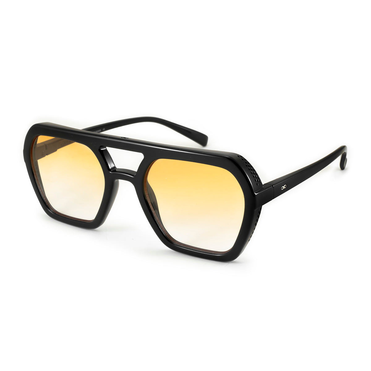Lyon - Black Shiny - Orange Gradient Lens