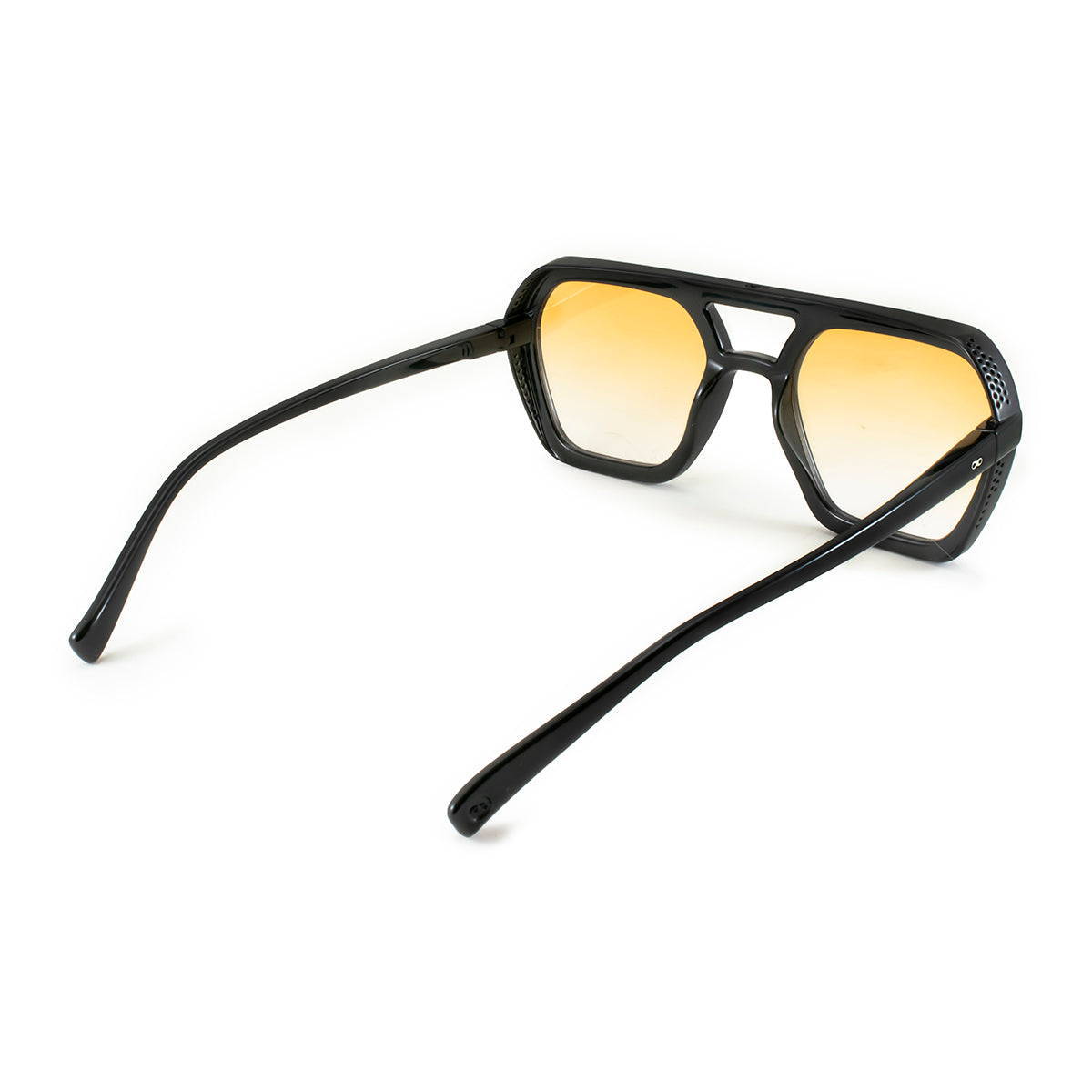 Lyon - Black Shiny - Orange Gradient Lens