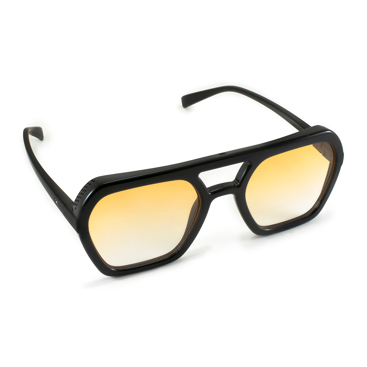Lyon - Black Shiny - Orange Gradient Lens