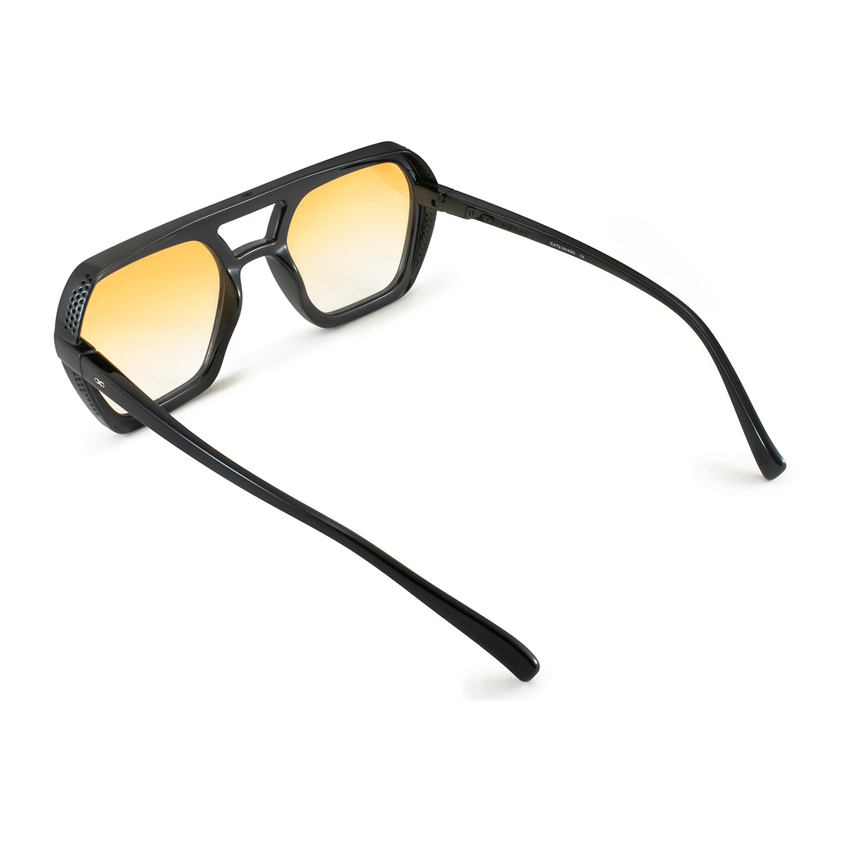Lyon - Black Shiny - Orange Gradient Lens