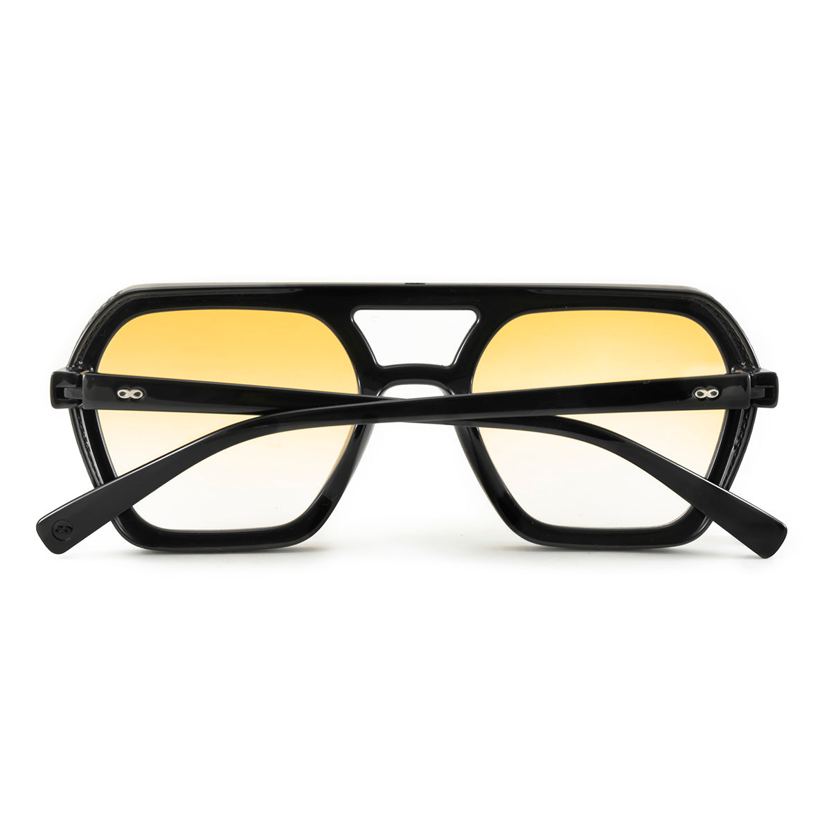 Lyon - Black Shiny - Orange Gradient Lens
