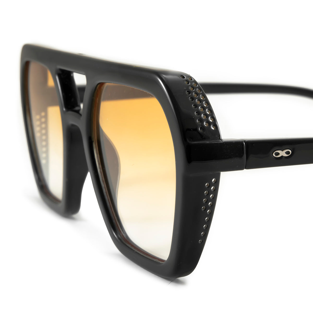 Lyon - Black Shiny - Orange Gradient Lens