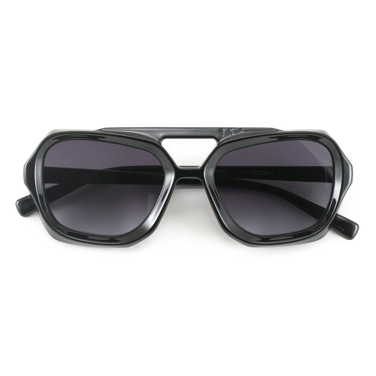 Tiger - Black Shiny - Grey Gradient Lens