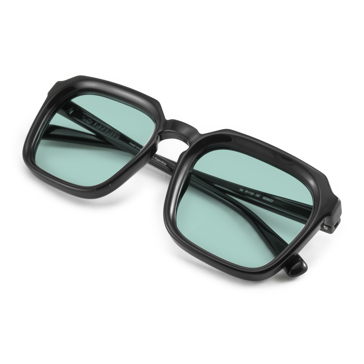 Monaco - Black Shiny - Turquoise Lens