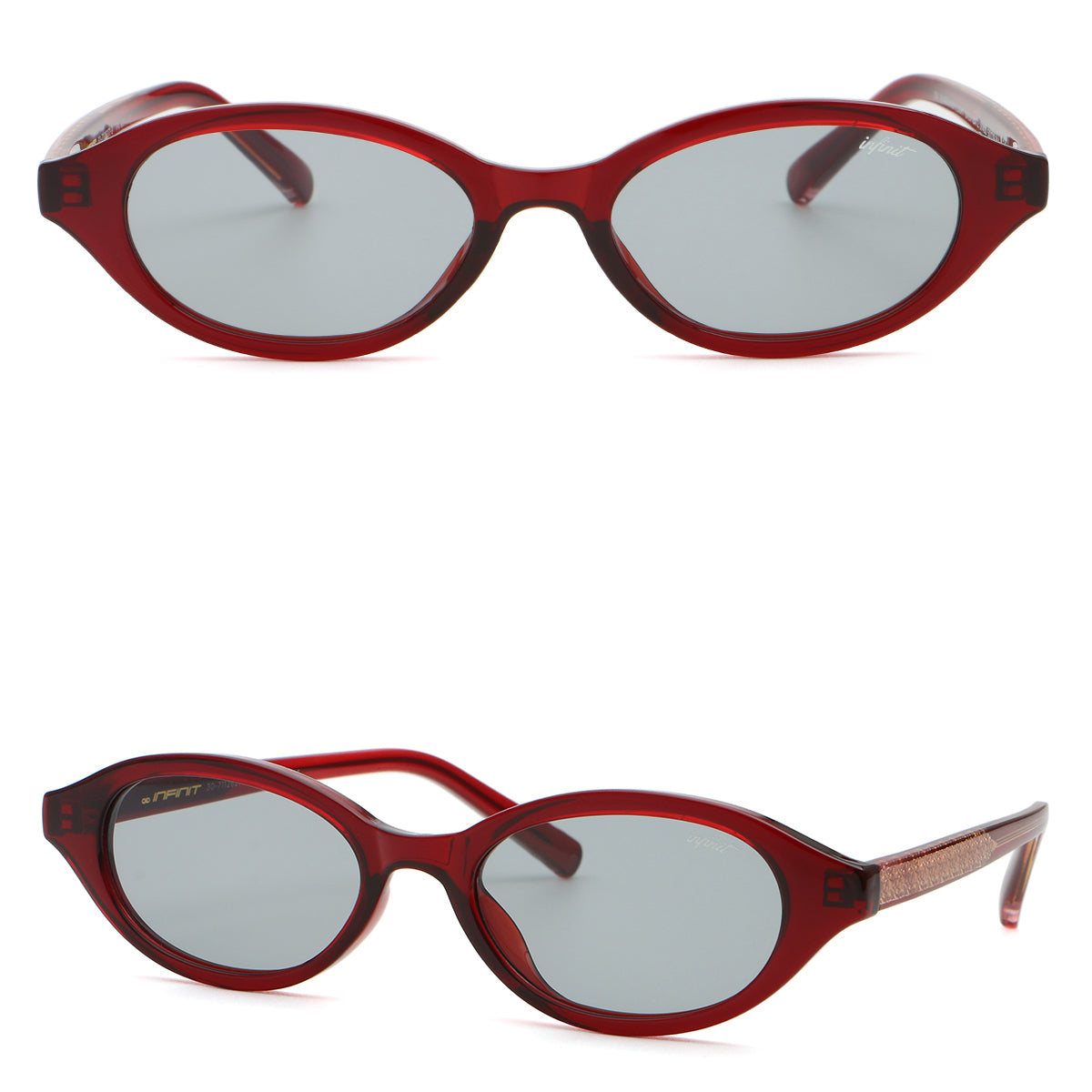 Brigitte - Burgundy - Light Gray Lens