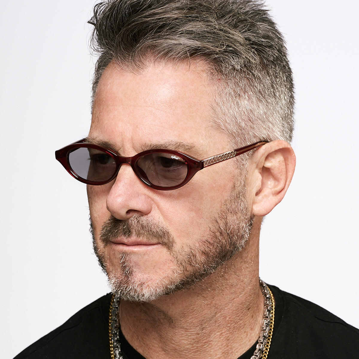 Brigitte - Burgundy - Light Gray Lens