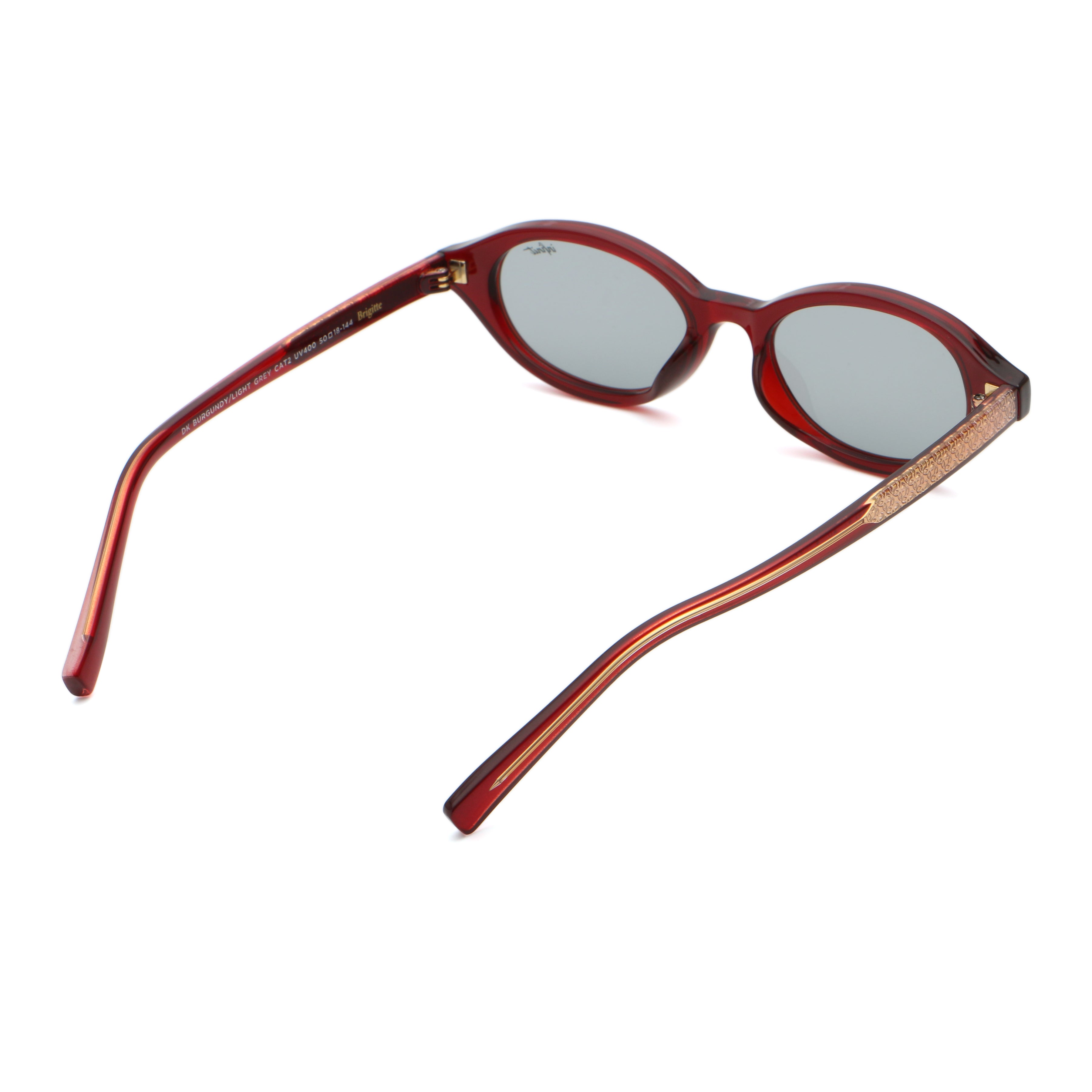 Brigitte - Burgundy - Light Gray Lens