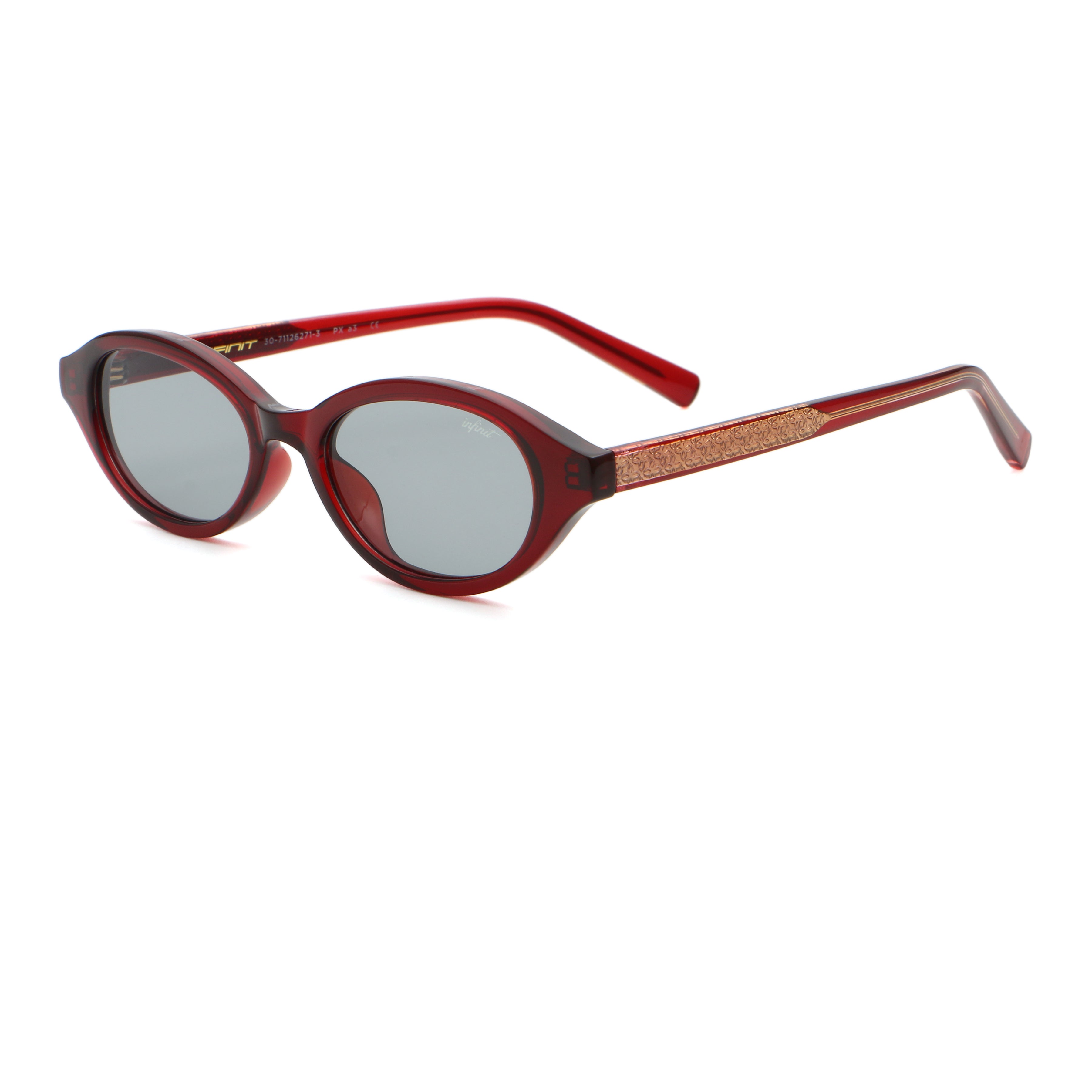 Brigitte - Burgundy - Light Gray Lens