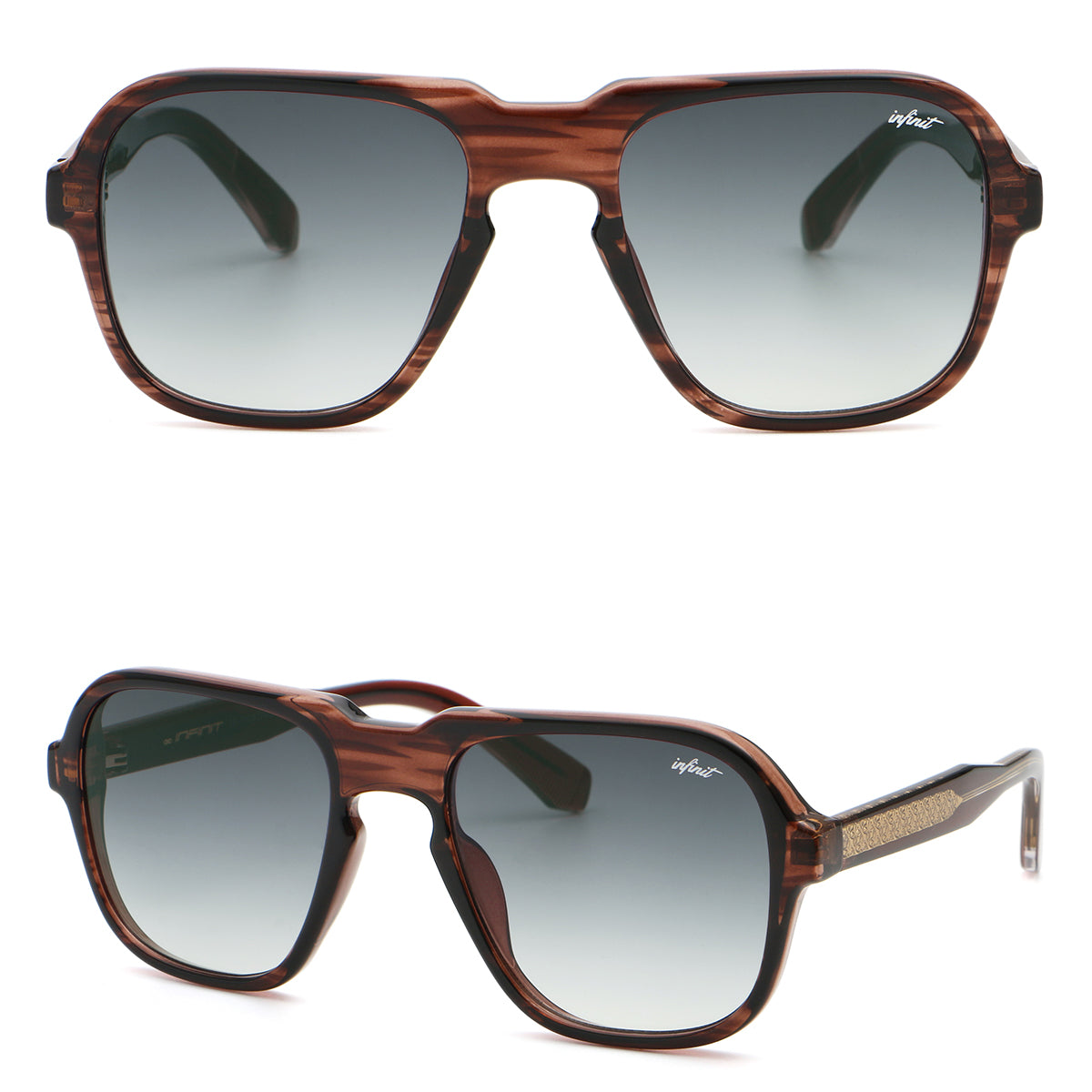 Burdeos - Havana Wood - Gray Degraded Lens