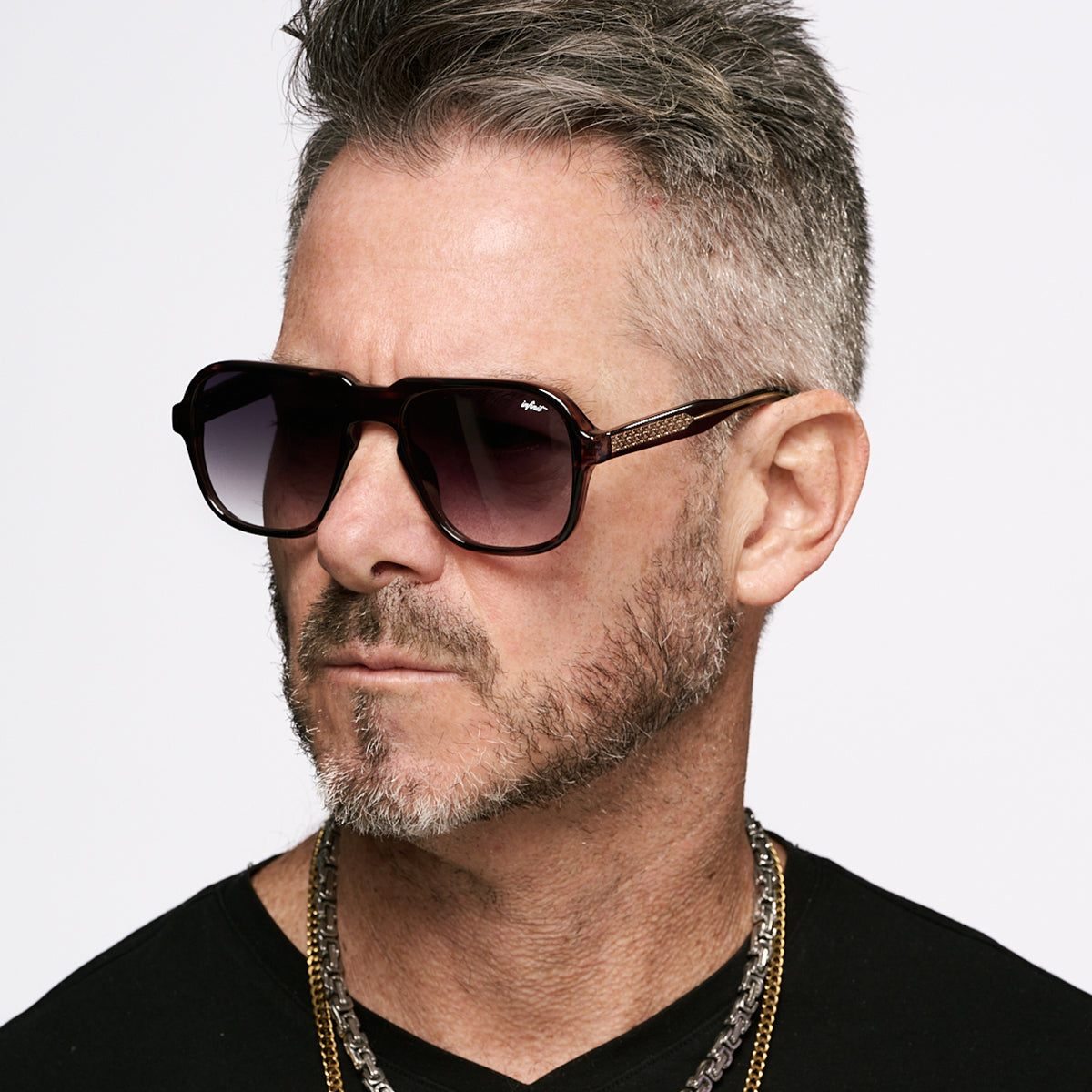 Burdeos - Havana Wood - Gray Degraded Lens