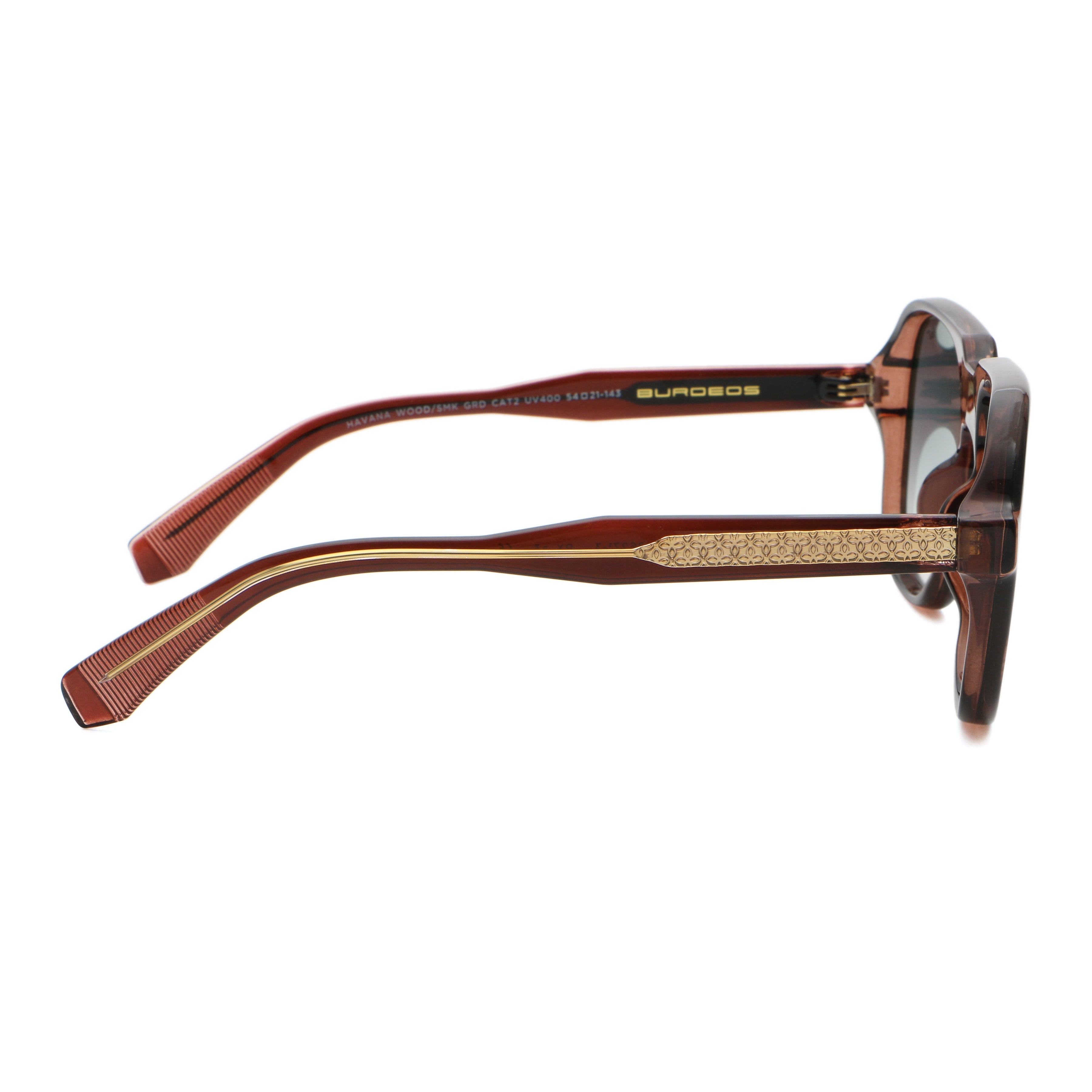 Burdeos - Havana Wood - Gray Degraded Lens