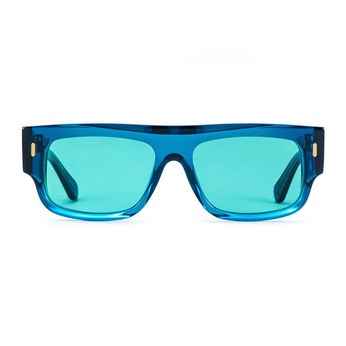 Glasgow Eco Briller - Translucent Blue - Turquoise Lens