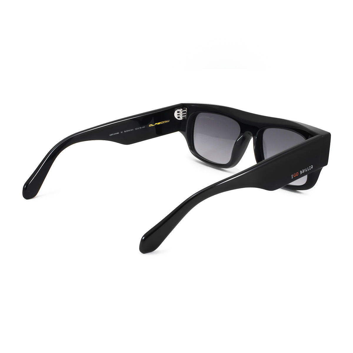 Glasgow Eco Briller - Black Shiny - Smoke Gradient Lens