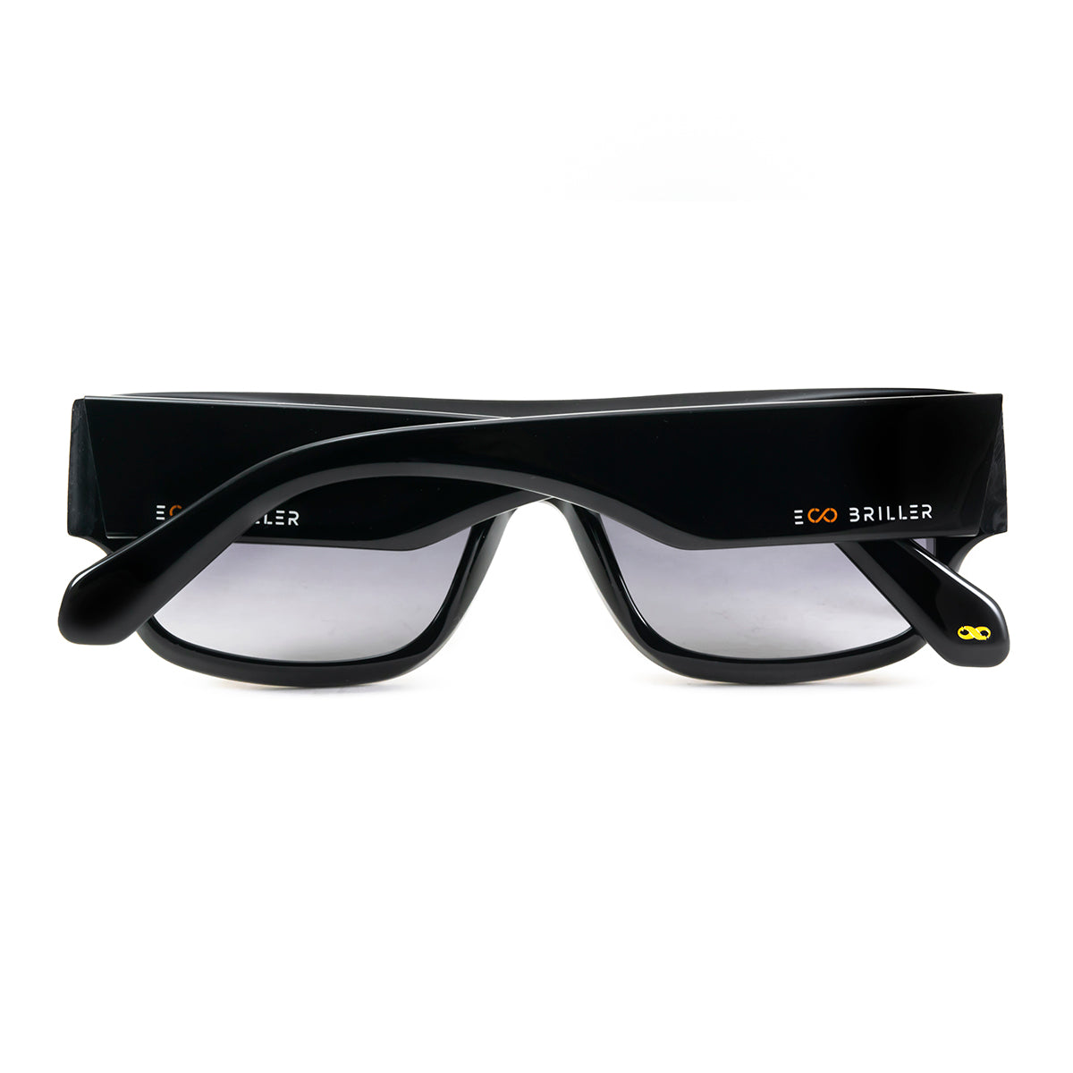 Glasgow Eco Briller - Black Shiny - Smoke Gradient Lens