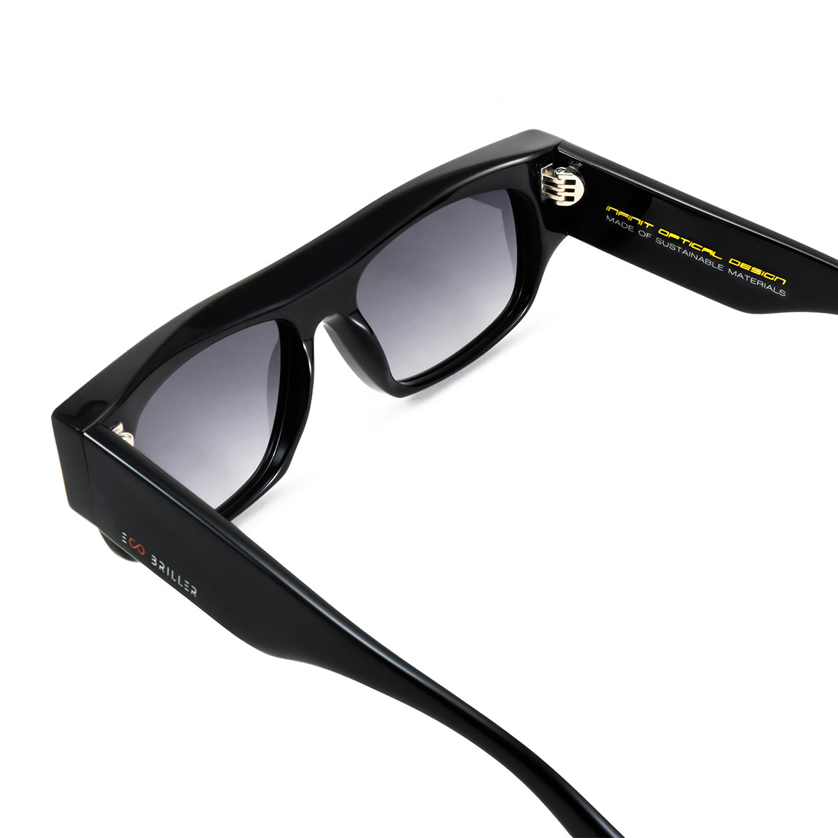 Glasgow Eco Briller - Black Shiny - Smoke Gradient Lens