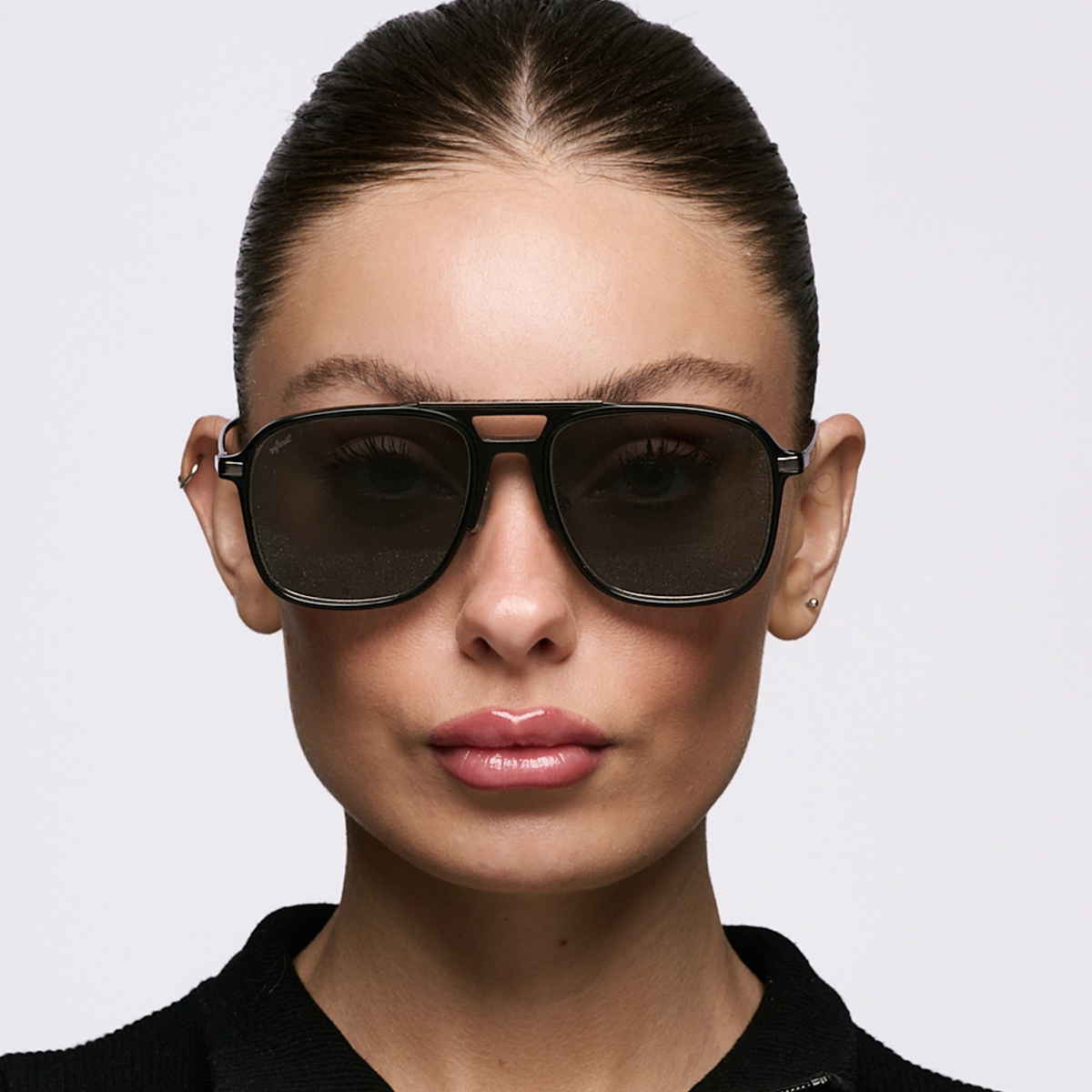 Miami Black Shiny - Green Lens