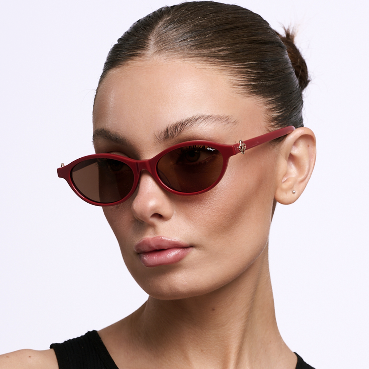 Naomi - Burgundy - Brown Lens