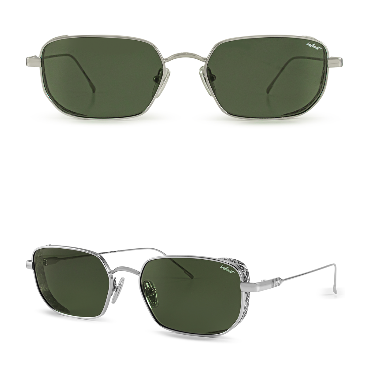Palmyra - Silver - Green Lens